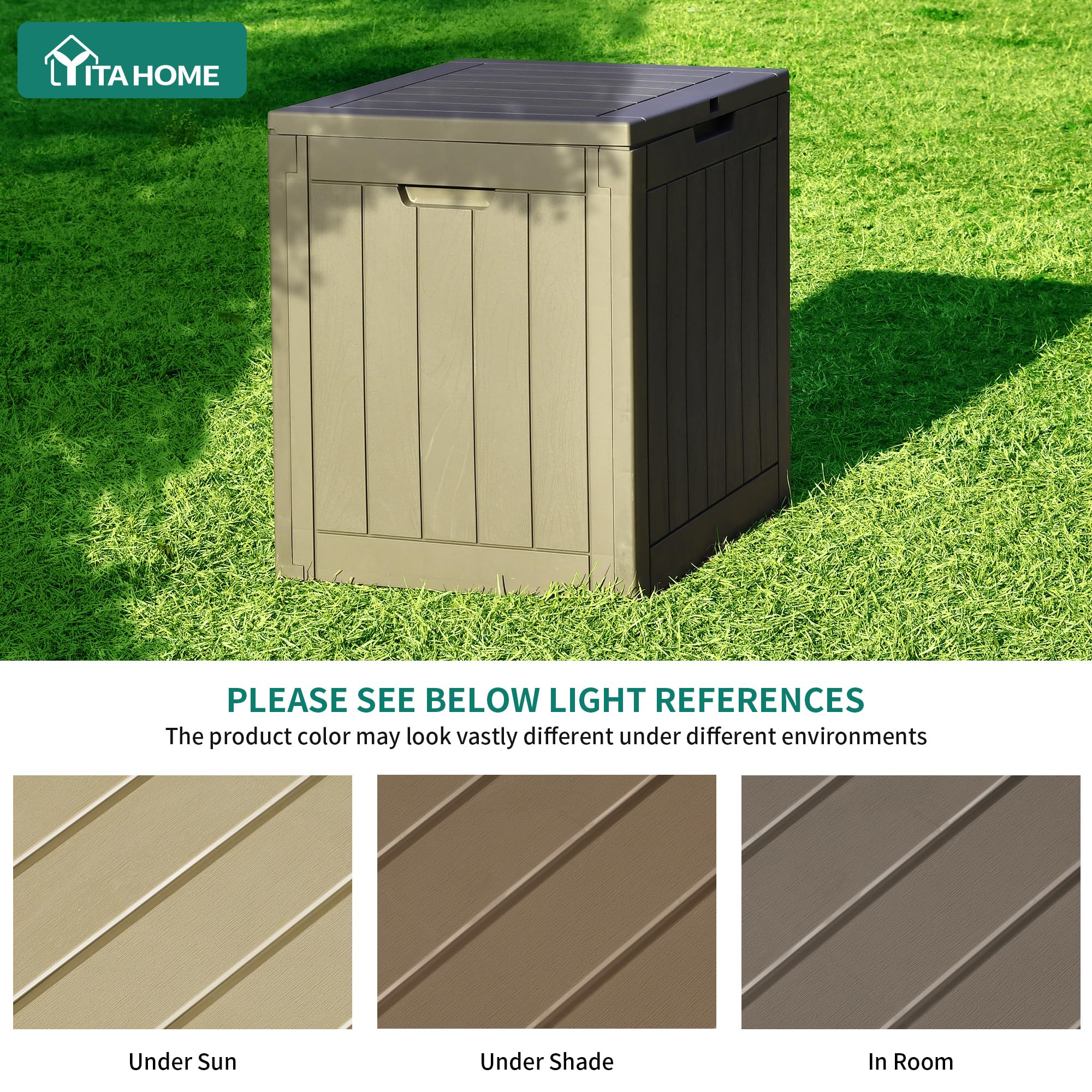 YITAHOME Baule da Esterno 118L per Giardino, Patio Forniture e Attrezzi