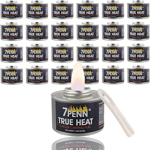 7Penn Calentadores de alimentos para bufé para fiestas, paquete de 60  latas de combustible para platos de 6 horas, catering, calentadores de