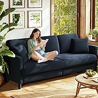 Vista 10 de Sofás de 83 pulgadas para sala de estar, cómodos sofás para sala de estar, sofá de peluche, sofá biplaza sin herramientas, sofás de dos plazas