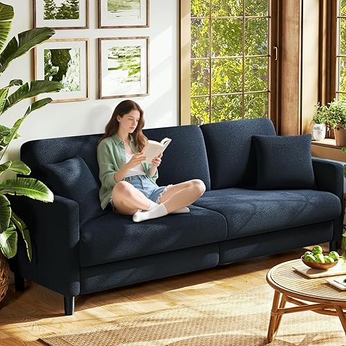 Miniatura 10 de Sofás de 83 pulgadas para sala de estar, cómodos sofás para sala de estar, sofá de peluche, sofá biplaza sin herramientas, sofás de dos plazas de