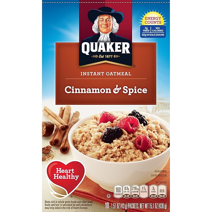 Avena Instantánea Quaker Sabor Canela y Especias, 10 Sobres (Paquete de 4) miniatura 4