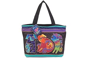 Laurel Burch Dogs and Doggies Shoulder Zipper Top in Blue