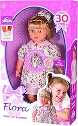 Adijomar - Flora Boneca com Som, 30 Frases, Multicolorido, 0319