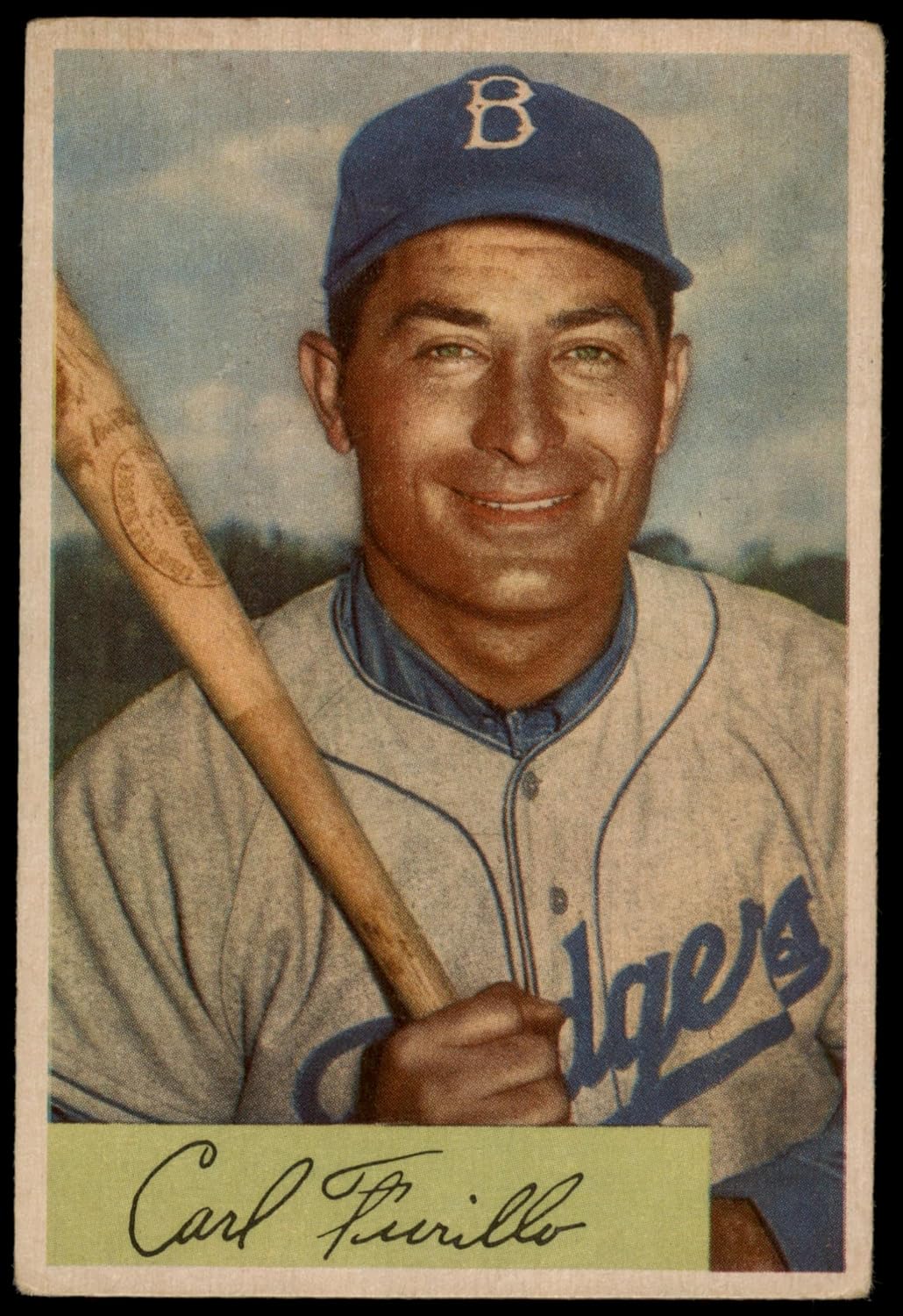 1954 Bowman # 122 Carl Furillo Brooklyn Dodgers (Baseball Card) Dean's Cards 2 - GOOD Dodgers