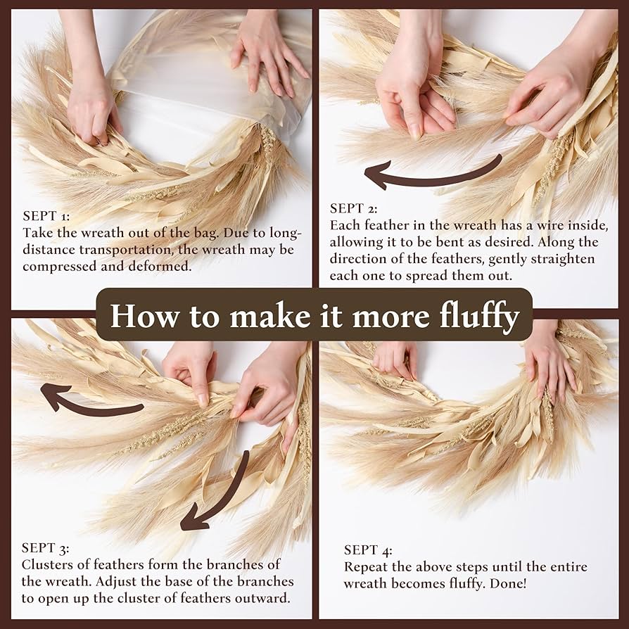 Amazon.co.jp : Perfnique パンパスグラスリース、27インチ フロント