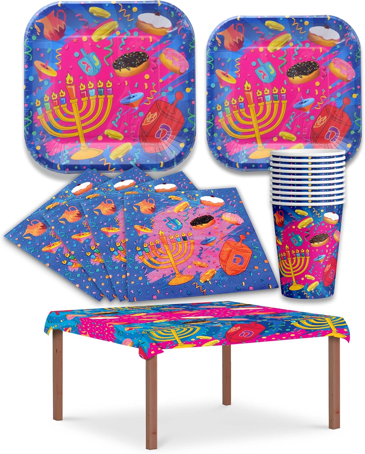 Hanukkah Paper Goods Set Mega Pack Serves 8 Plates