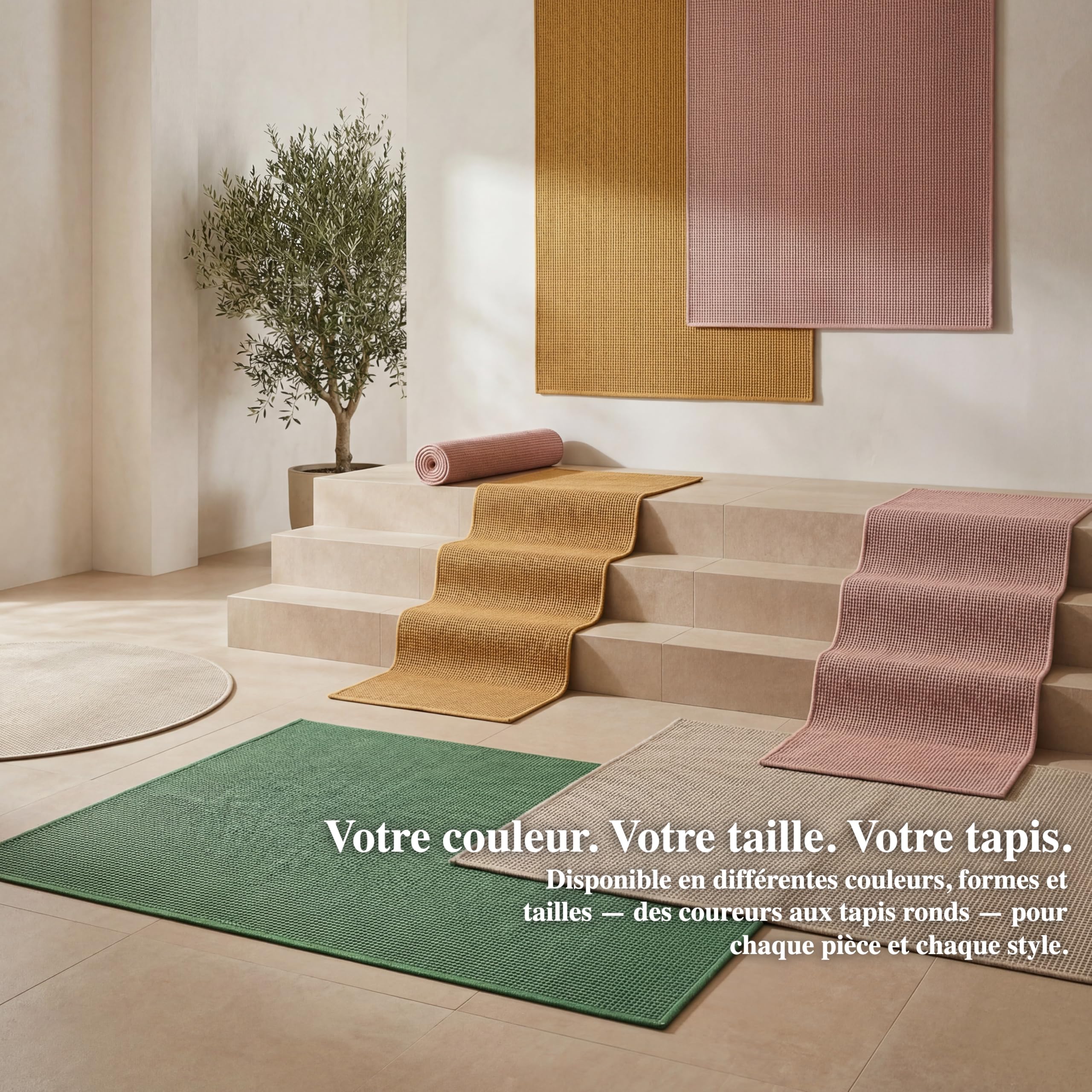Jimri Tapis d'intérieur et d'extérieur – Tapis résistant aux intempéries pour Balcon, terrasse, Jardin, Cuisine - résistant aux Rayons UV et à l'eau - 120 cm Rond, Argenté