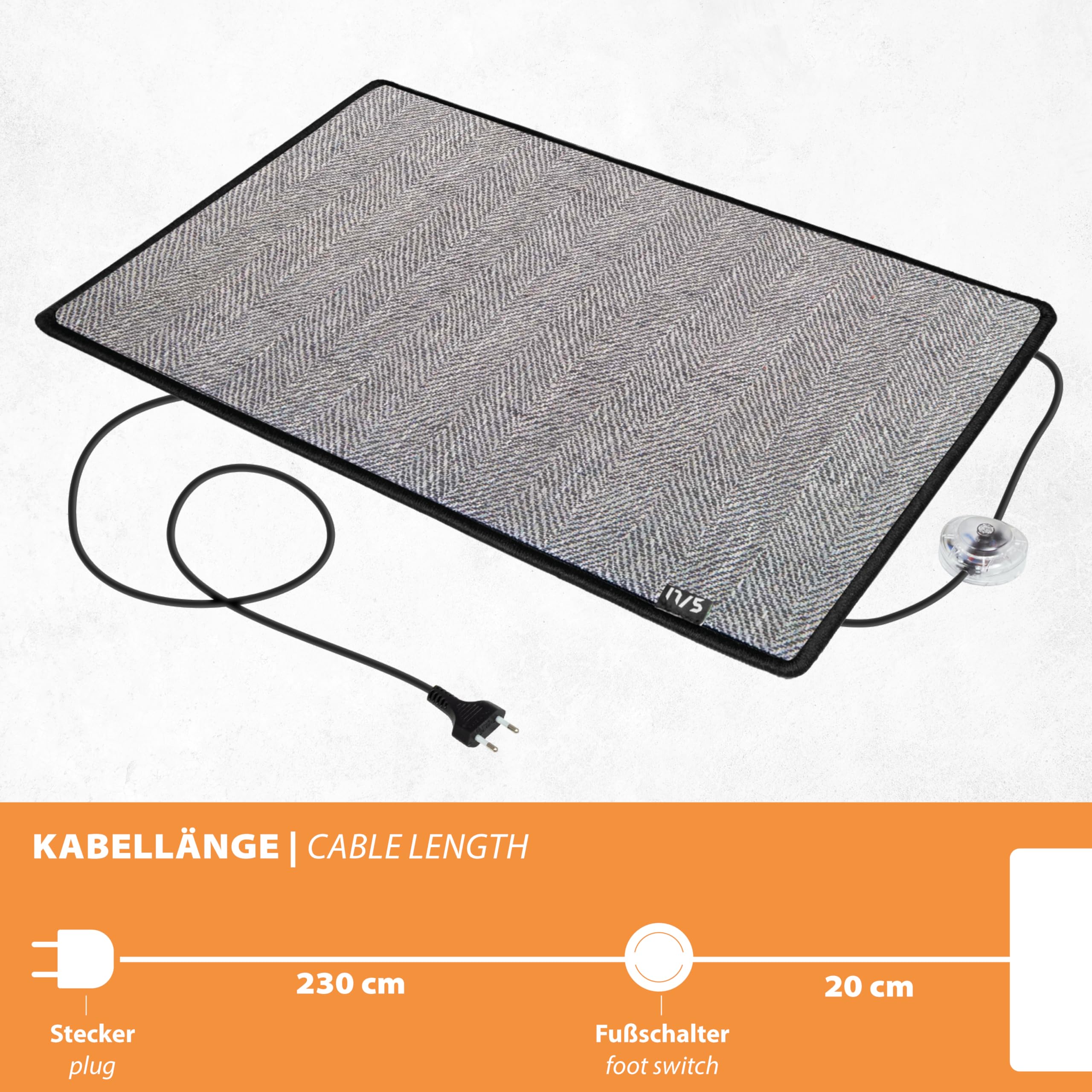 Mi-Heat Fashion Gray grau 50x75cm Infrarot Heizmatte - schreibtischheizung infrarot schreibtischheizung Fußheizung Schreibtisch heizmatte schreibtisch Homeoffice Arbeitszimmer