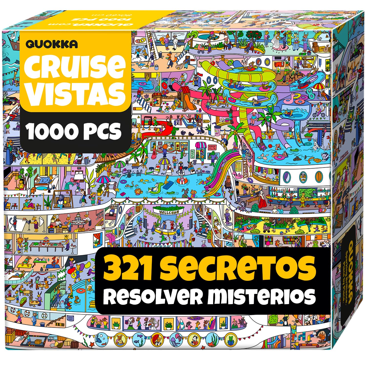QUOKKA Puzzle 1000 Piezas para Adultos - Vistas de Crucero - Caja Desafíos Extra Divertidos - Impresionante Puzzle de Animales - Regalo Creativo para la Relajación
