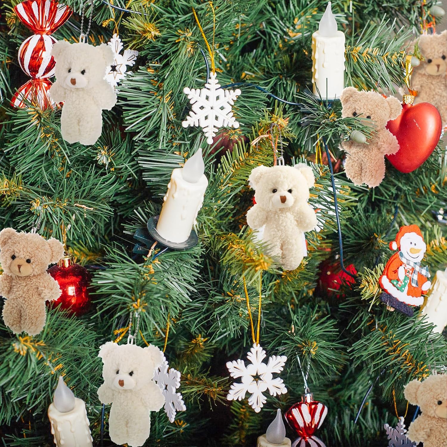 TOPZEA 20 Pack Mini Stuffed Plush Bears, 4.7 Inch Small White & Brown Soft Bear Tiny Keychain Animal Ornament Bulk for Birthday, Valentine's Day, Graduation Gift, Party Favor, DIY Crafts