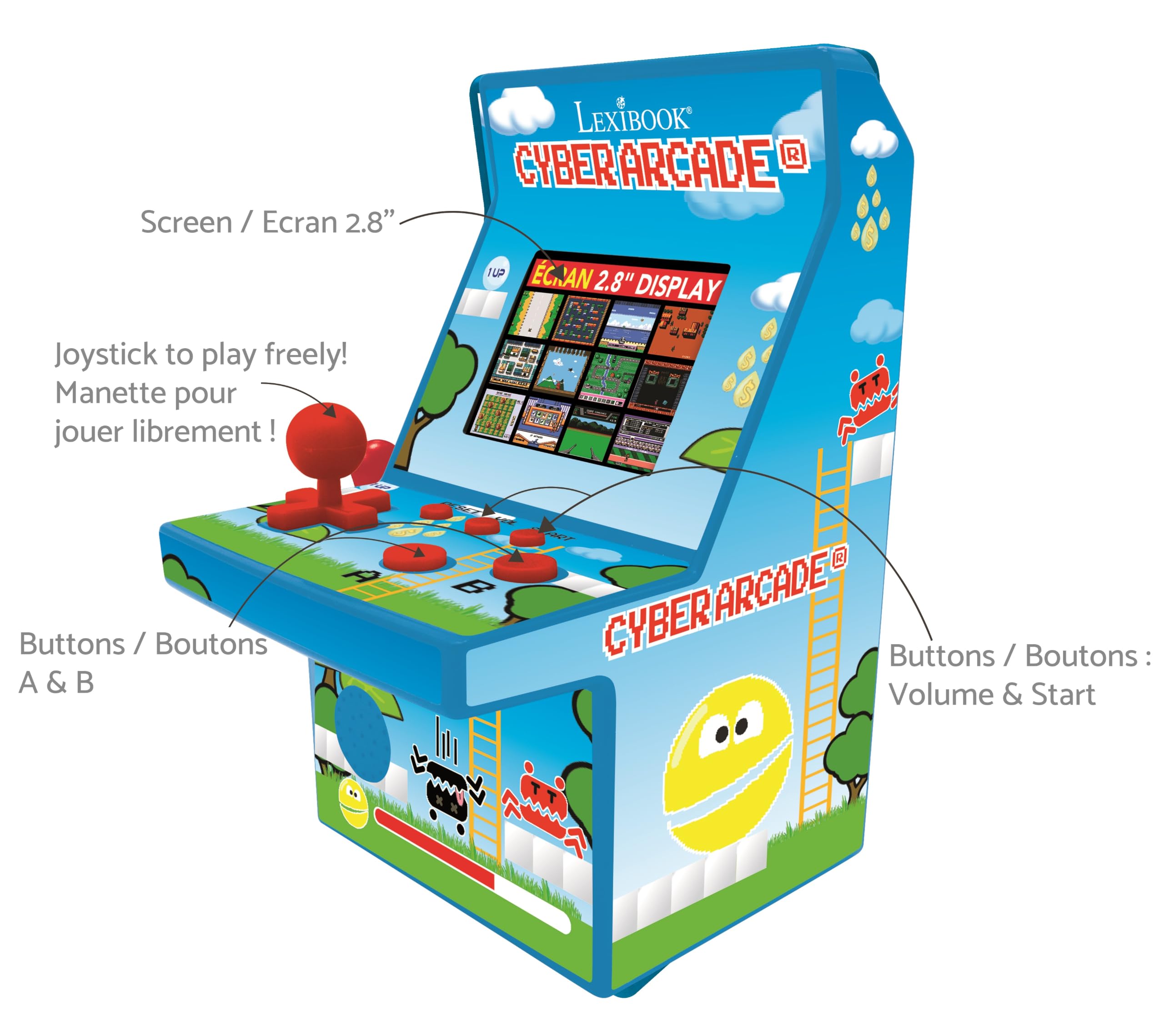 Lexibook Console di Gioco retrò Cyber Arcade® 200 Giochi JL2940LXB