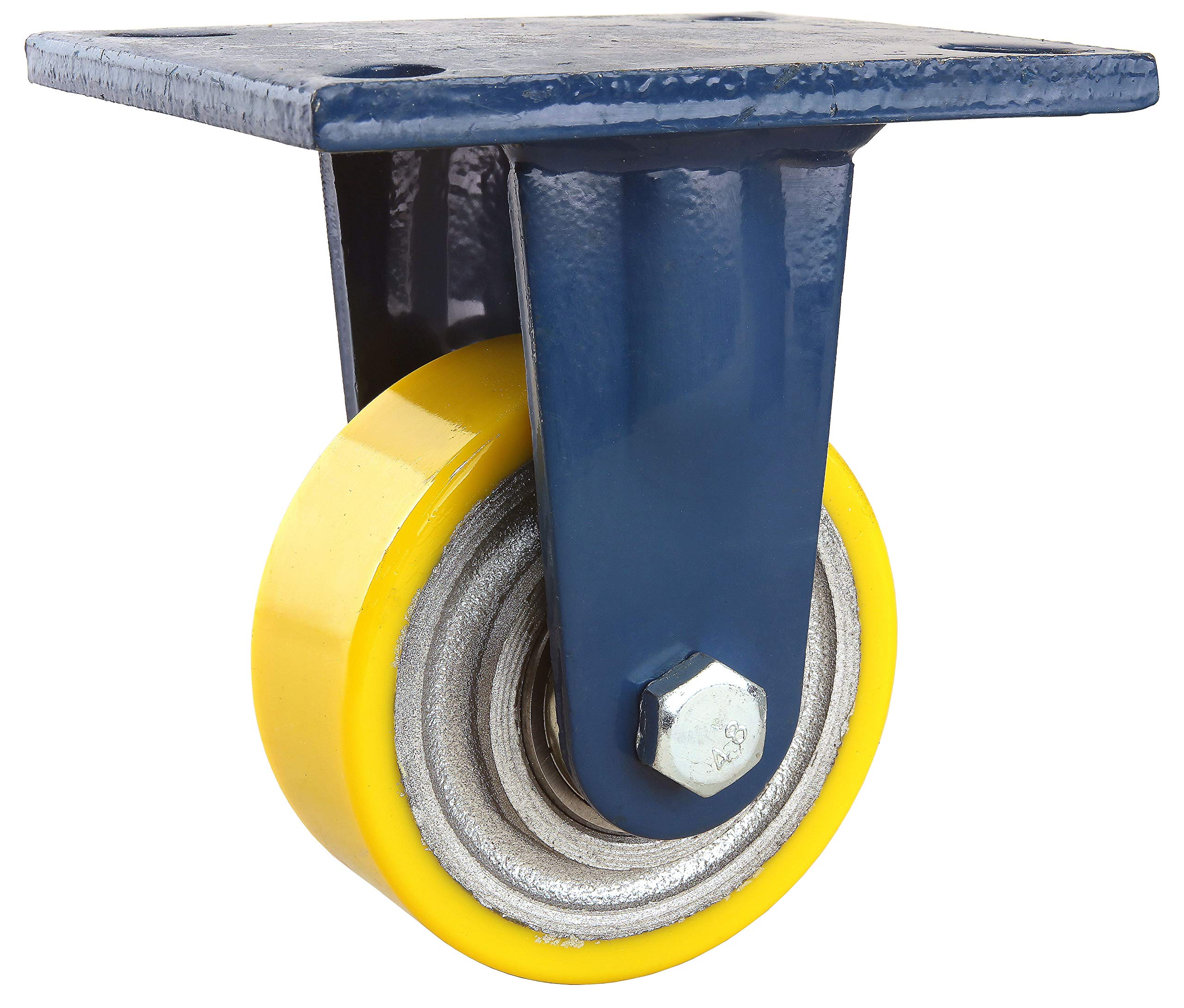 4 ruedas fijas de 350 kg, diámetro de 100 mm, revestimiento de poliuretano