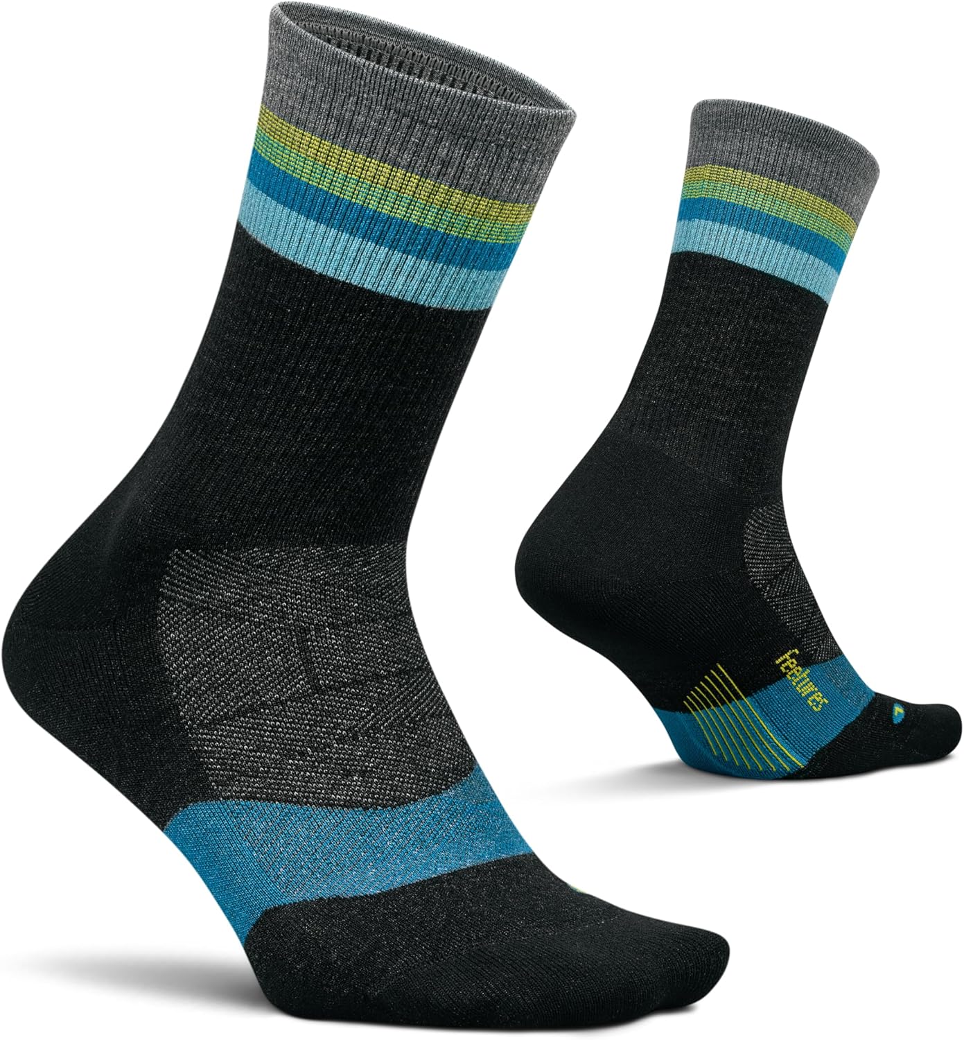 Feetures Merino 10 Cushion Quarter Sock Stripe