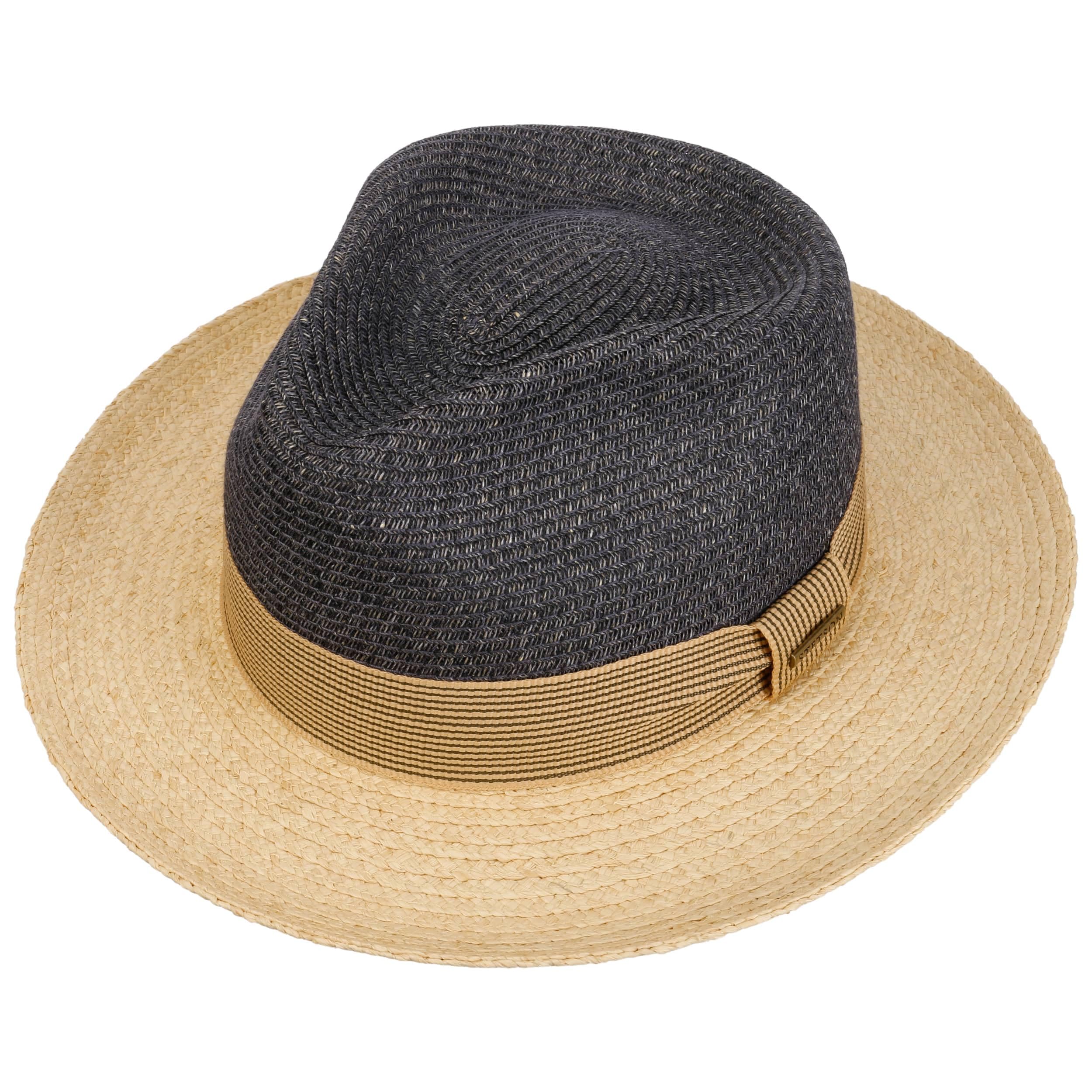 Stetson Toyo Raffia Fedora Strohhut Ripsband Mehrfarbig Damen und Herren Frühling Sommer