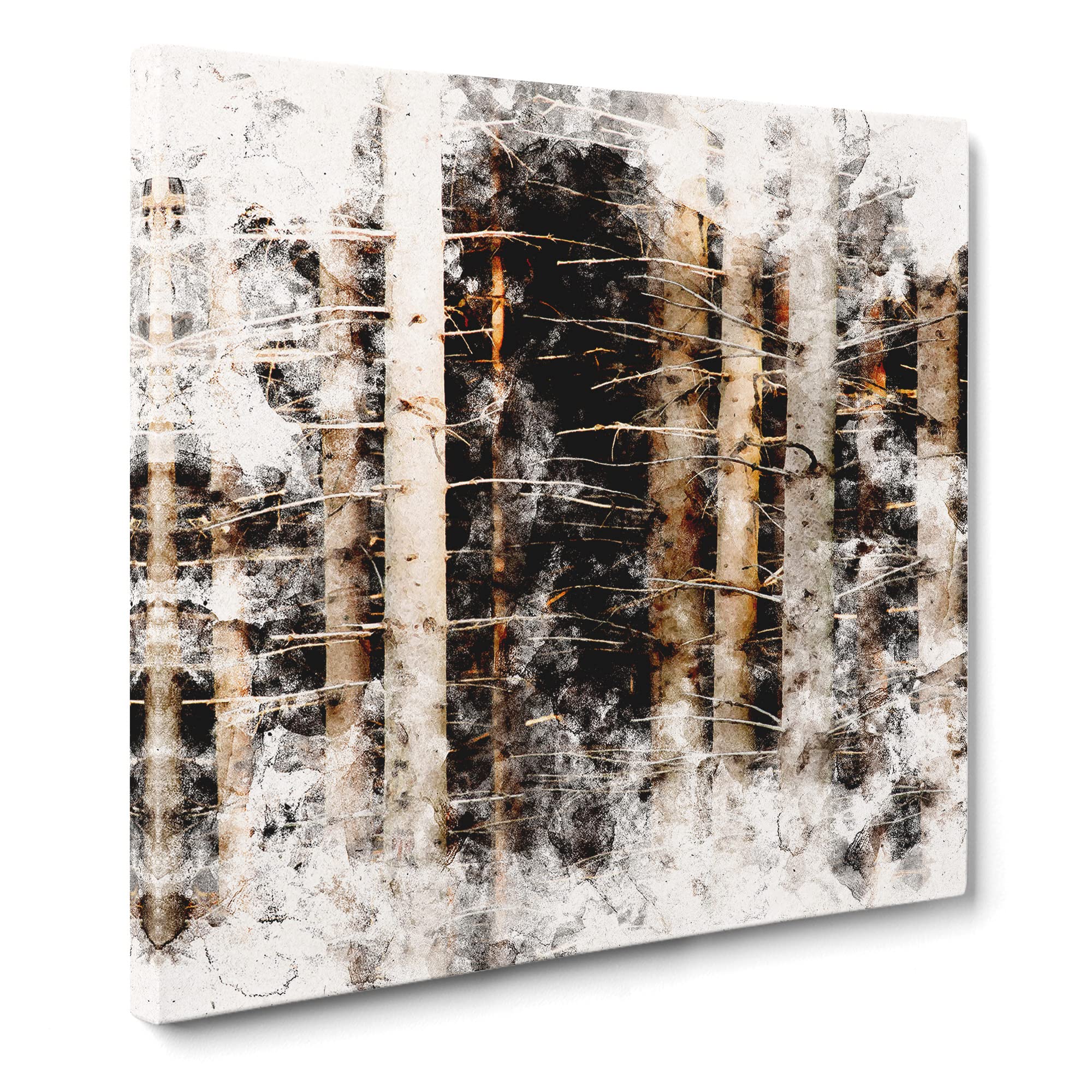 Bare Trees Watercolour Canvas Print, Mixed, 35L x 35W cm