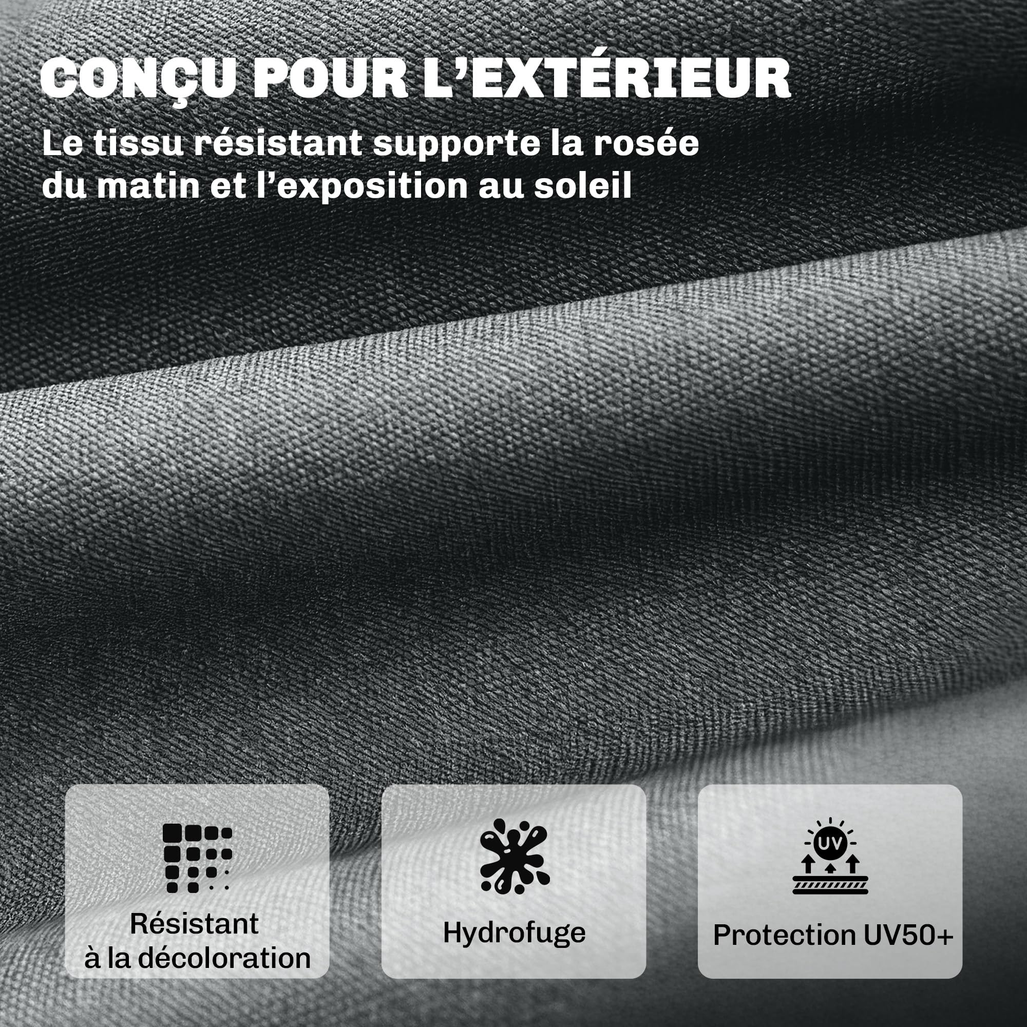 Outsunny Coussin Bain de Soleil Chaise Longue en Mousse à Mémoire, avec Sangles de Fixation, Protection UV50+, Coussin de Banc Matelas Assise pour Canapé Banc de Jardin, 198x65x13cm, Gris foncé