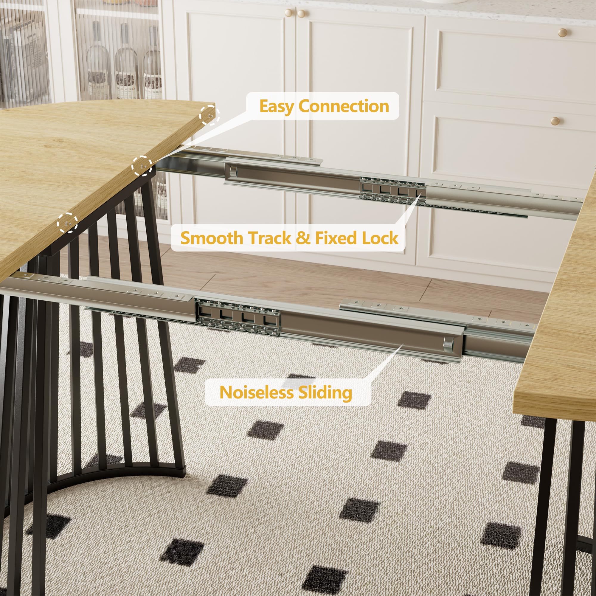 Tavolo da pranzo ovale espandibile per 4 8 persone Tavolo rotondo in legno con gambe in metallo per cucina o soggiorno Dimensioni 100 180x100x75CM Spedito in 2 confezioni