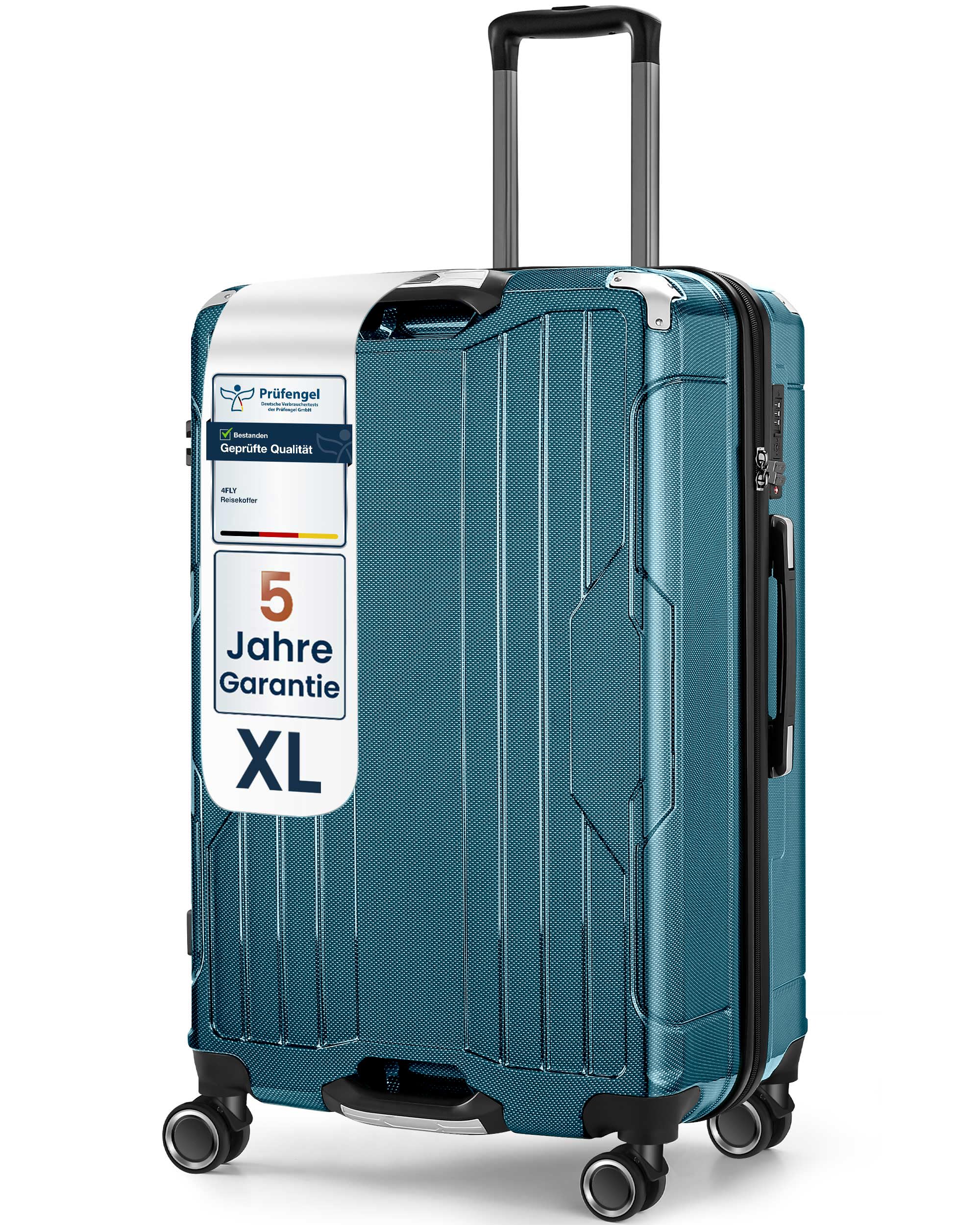 Ultralekka Walizka Podróżna z Twardą Obudową i Aluminiową Ramą XL, Duża 77 cm, 103L, Walizka Rejestrowana z Zamkiem TSA, 4 Podwójne Koła Spinner i Aluminiowa Rączka Teleskopowa, Trolley Podróżny