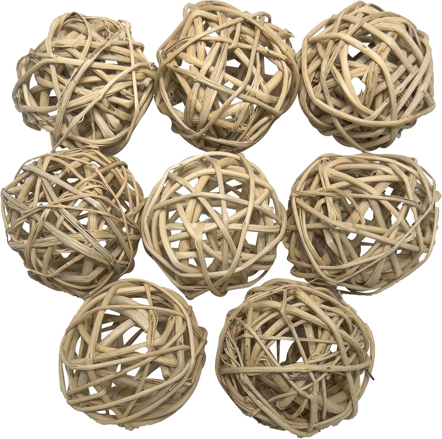 5055 Medium Natural Vine Balls Pk8 – Handwoven natural rattan vine balls, Easy to chew and break, Stuffable, Lightweight, Great for Sm to Med size pets Budgie Finch Lovebird Parrotlet Caique Conure 5055 Medium Natural Vine Balls Pk8 – Handwoven natural rattan vine balls, Easy to chew and break, Stuffable, Lightweight, Great for Sm to Med size pets Budgie Finch Lovebird Parrotlet Caique Conure