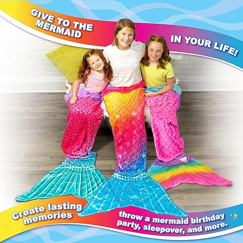 Miniatura 6 de Blankie Tails  Manta de sirena  Manta de vellón de sirena de doble cara  Manta de cola de sirena para niños adultos y adolescentes mariposa rosa