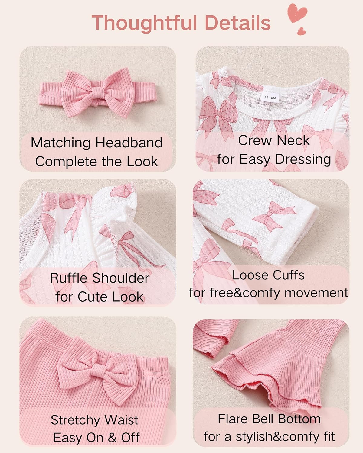 Renotemy Toddler Baby Girl Clothes Fall Winter Outfit for Girls 6Months-4T image 5