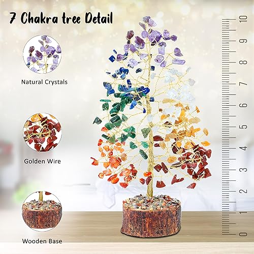 Miniatura 2 de Árbol de la vida de los 7 chakras, árbol de la vida de cristal, árbol de piedras preciosas para energía positiva, decoración de árbol de Feng Shui,