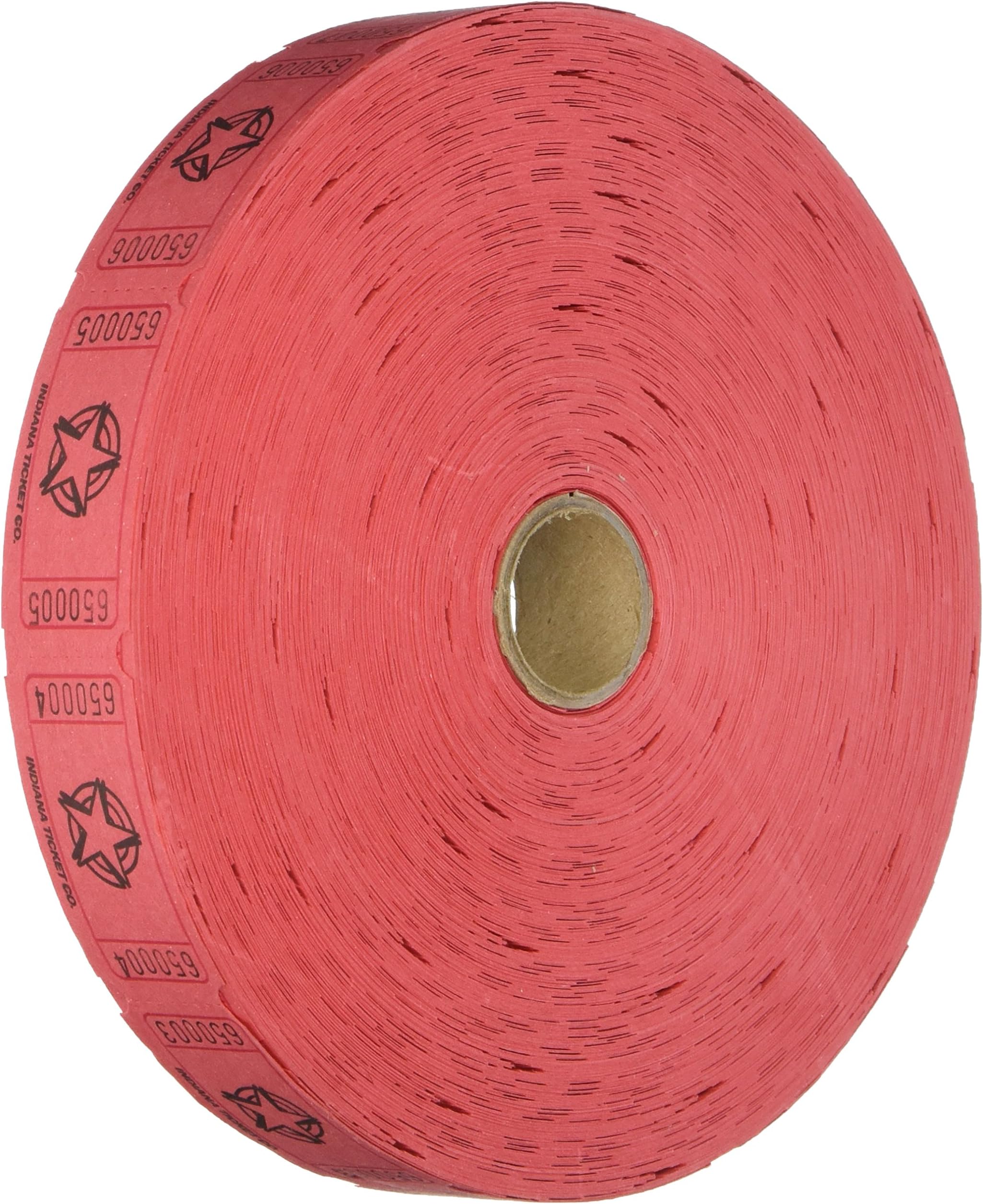 1 X 2000 Red Star Single Roll Consecutively Numbered Raffle Tickets