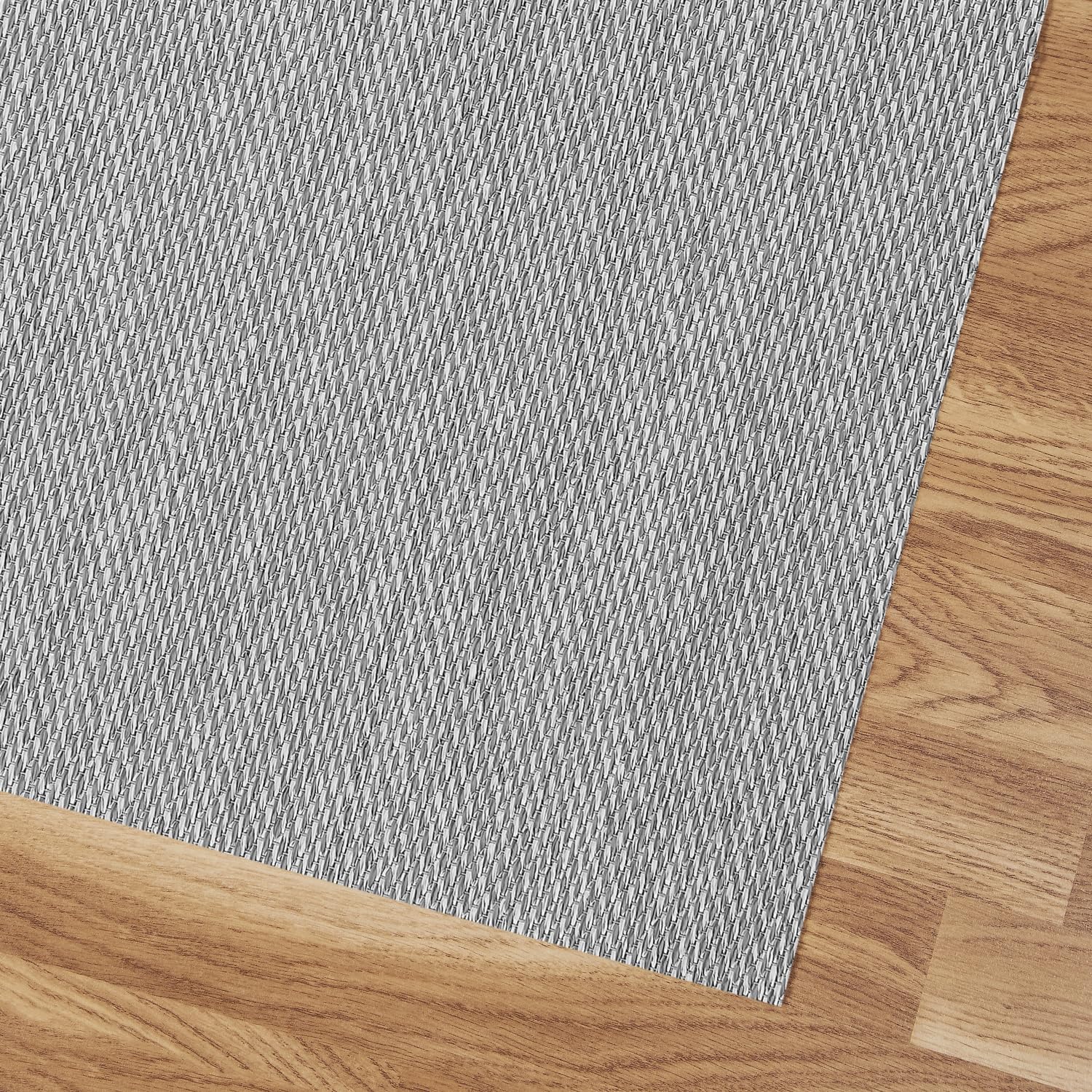 STORESBASIC Alfombra Vinilica Antideslizante, Lavable y Resistente a Manchas, Tejido Trenzado y Sin Pelo, Alfombra de Vinilo Interiores y Exteriores, Gris Lisa 60x200