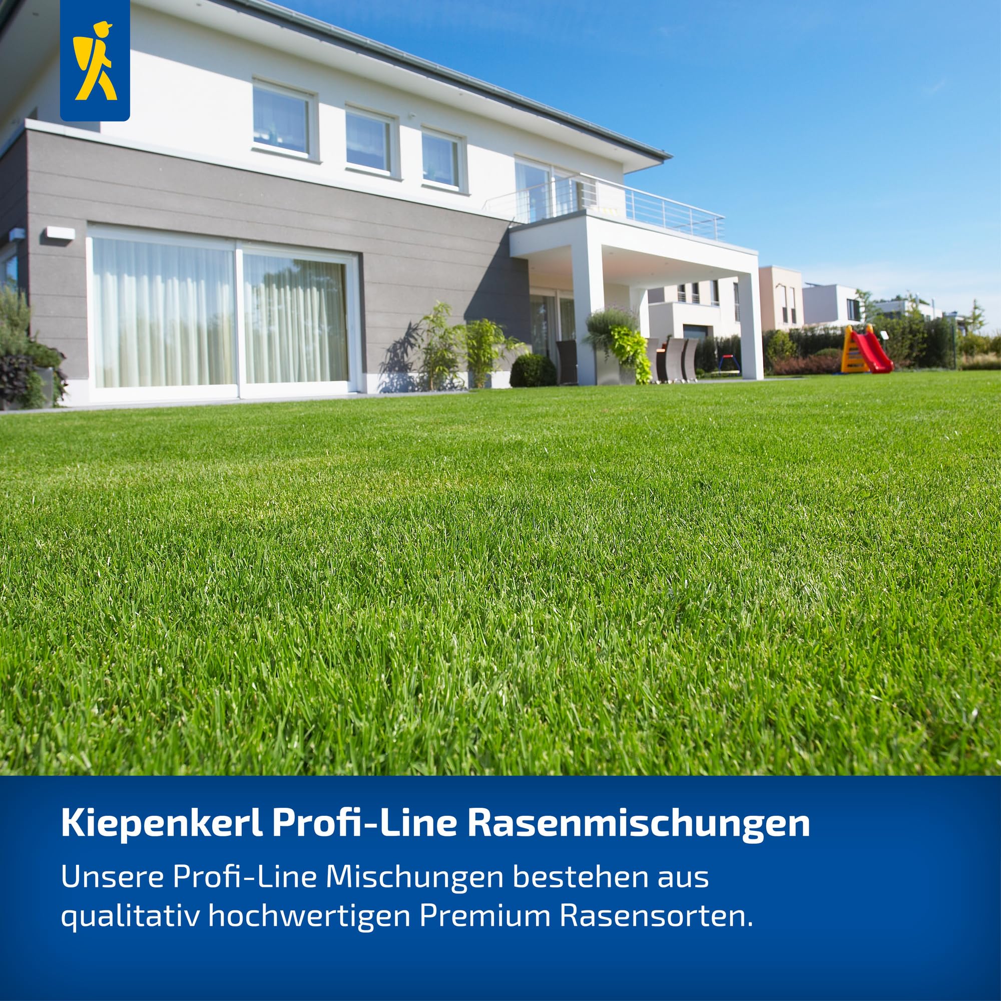 Kiepenkerl Profi-Line 1089054 Gazon de résemencement « Complete » - 2 kg pour 100 m² - Tolérant à la chaleur - Vert intense - Germination rapide - Semences de gazon