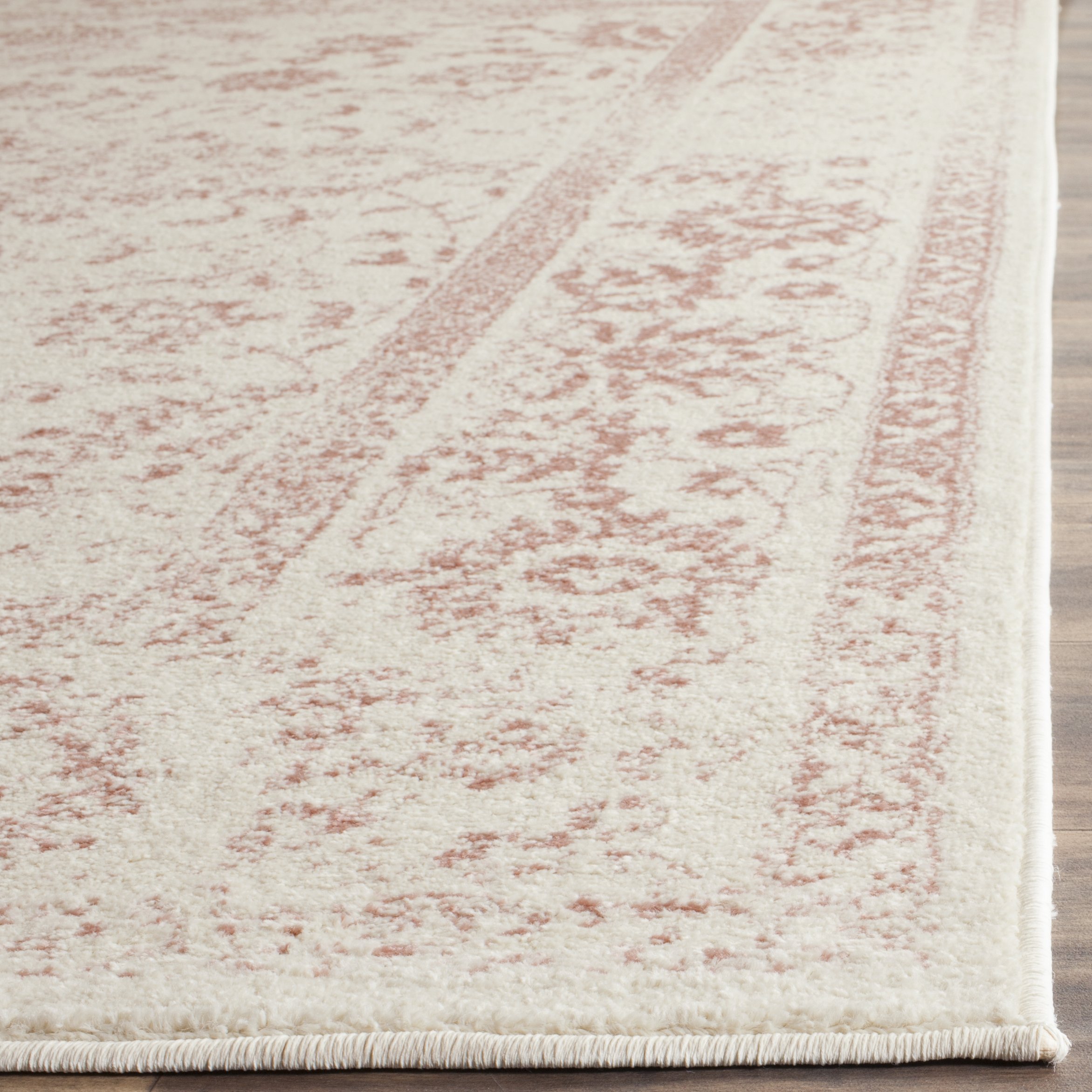 SAFAVIEH Tapis 183 x 274 cm - Adirondack Collection - Transitionnel Design, Ivoire & Rose, Mélange Synthétique Entretien Facile, Idéal pour Salon, Chambre, Bureau