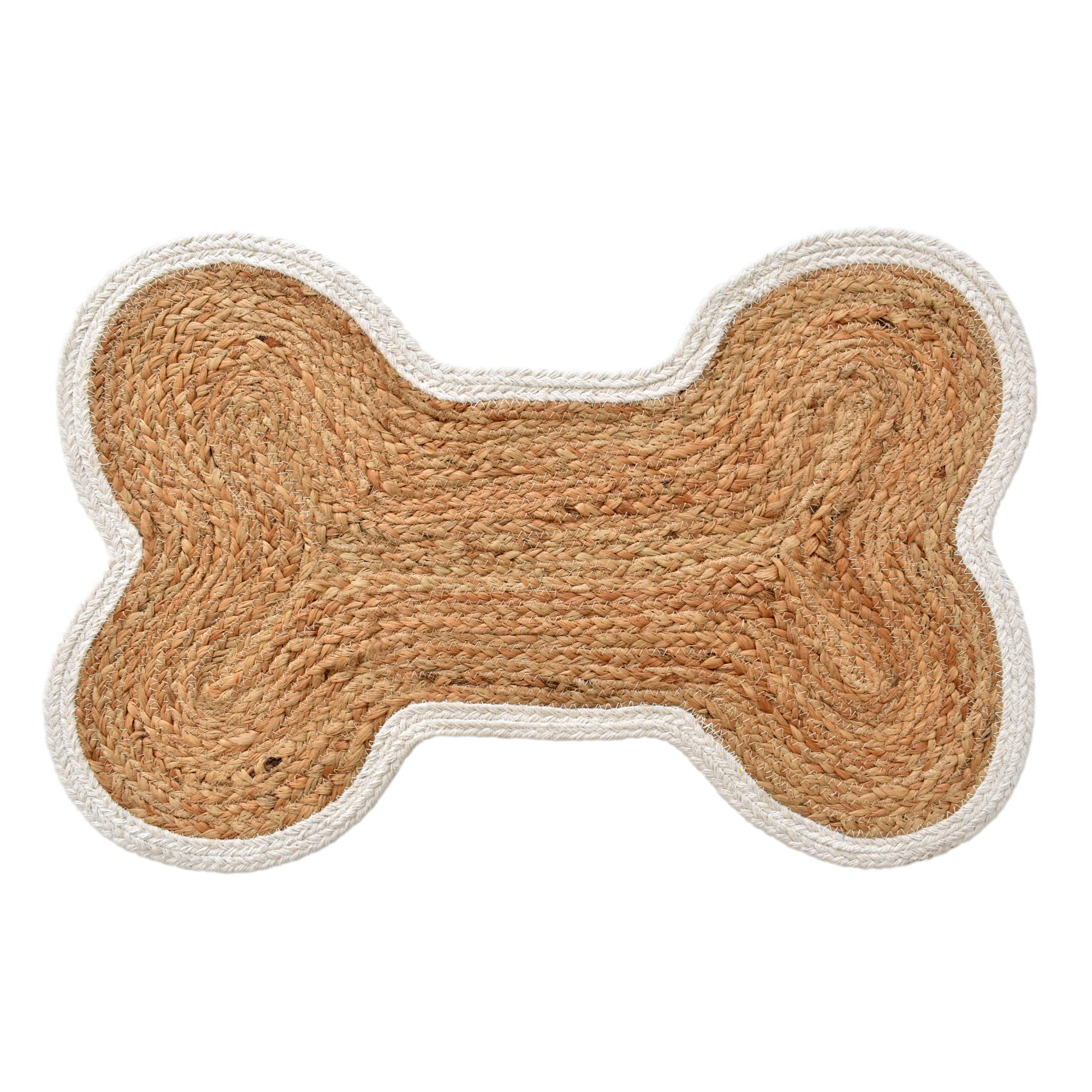 Jute Cotton Pet Food Mat Dog Cat Mat Bone Shape Feeding Mat Eco-Friendly and Non-Toxic Easy to Clean Rug for Dog Bowl (Bordered Bone - NAT/White) Size 18"x28" (B0BQBG7C9Y) Amazon Price History, Amazon Price Tracker