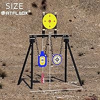 Vista 5 de Atflbox AR500 Steel Target for Shooting Stand System Set, 63 Inch Adjustable Height, 3/8 Inch Thick Silhouette and Gong Targets, 10pcs Paper Targets