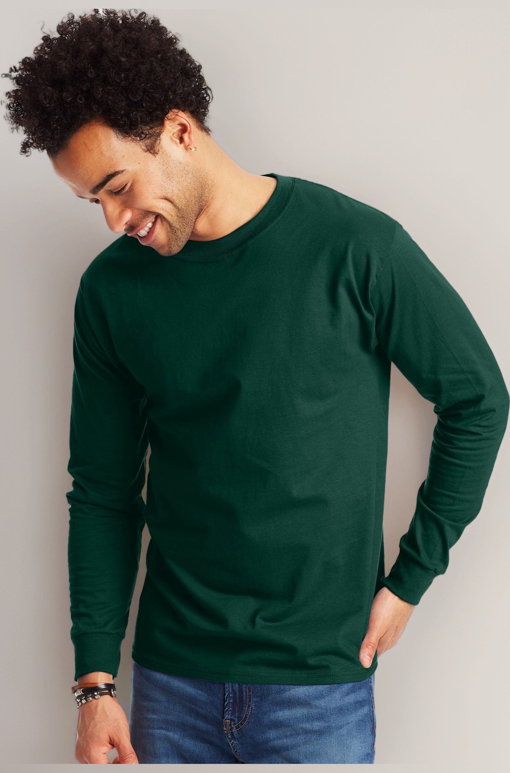 Hanes Men's Long Sleeve Beefy-T Shirt (Pack of 2)