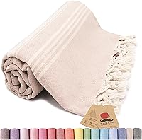 Vista 30 de Bazaar Anatolia Toalla de playa turca – 100% algodón, secado rápido, toalla a rayas sin arena para baño y campamento – De gran tamaño 71 x 39