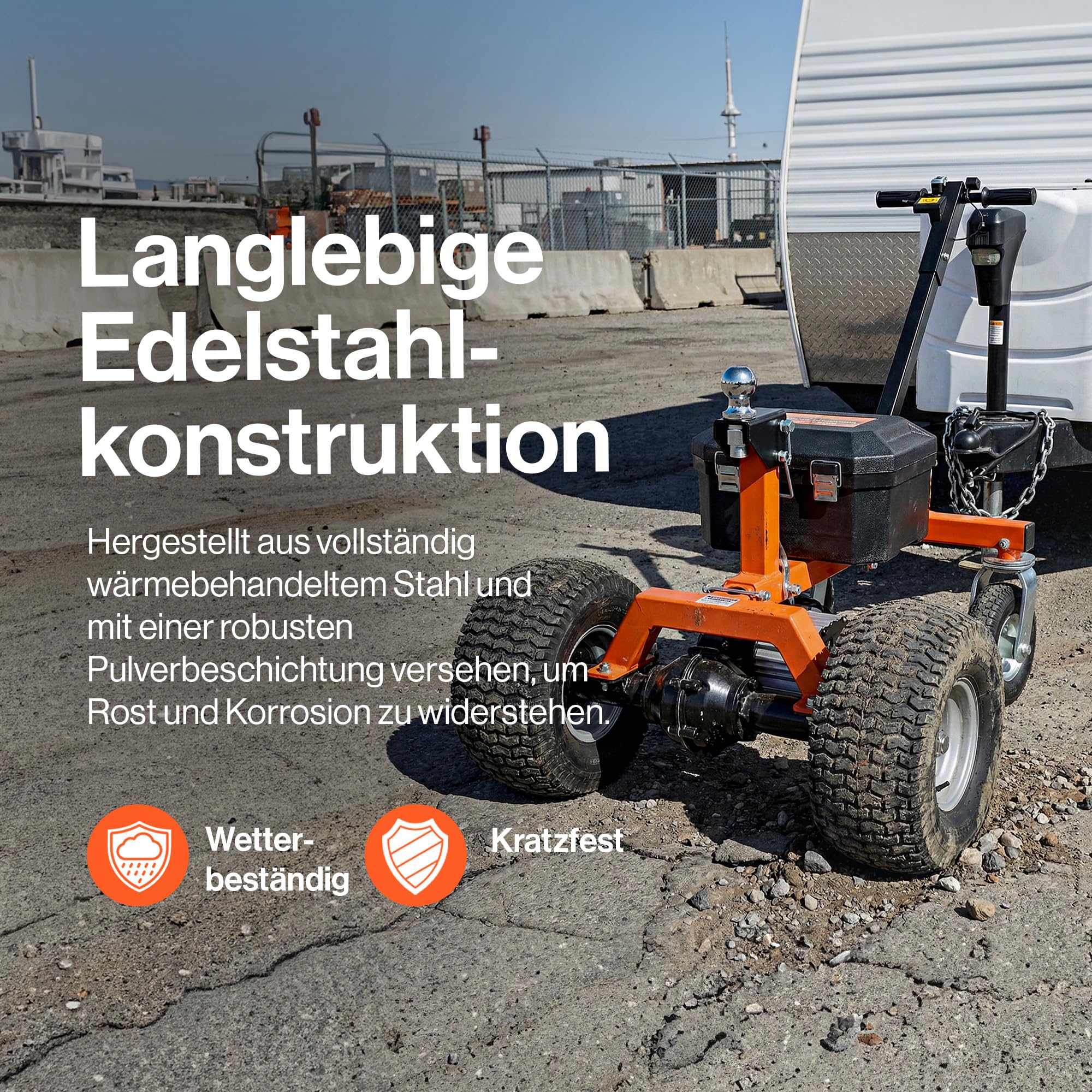 SuperHandy Elektrischer Anhänger Dolly 3600LB 1630KG 24V 800W 7Ah 50MM Kugelanhänger