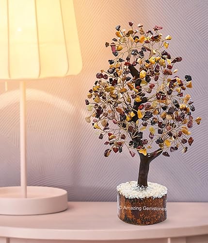 Vista 58 de Árbol de la vida de cristal curativo natural de piedra lunar blanca, Feng Shui, árbol de la vida de la fortuna para decoración del hogar