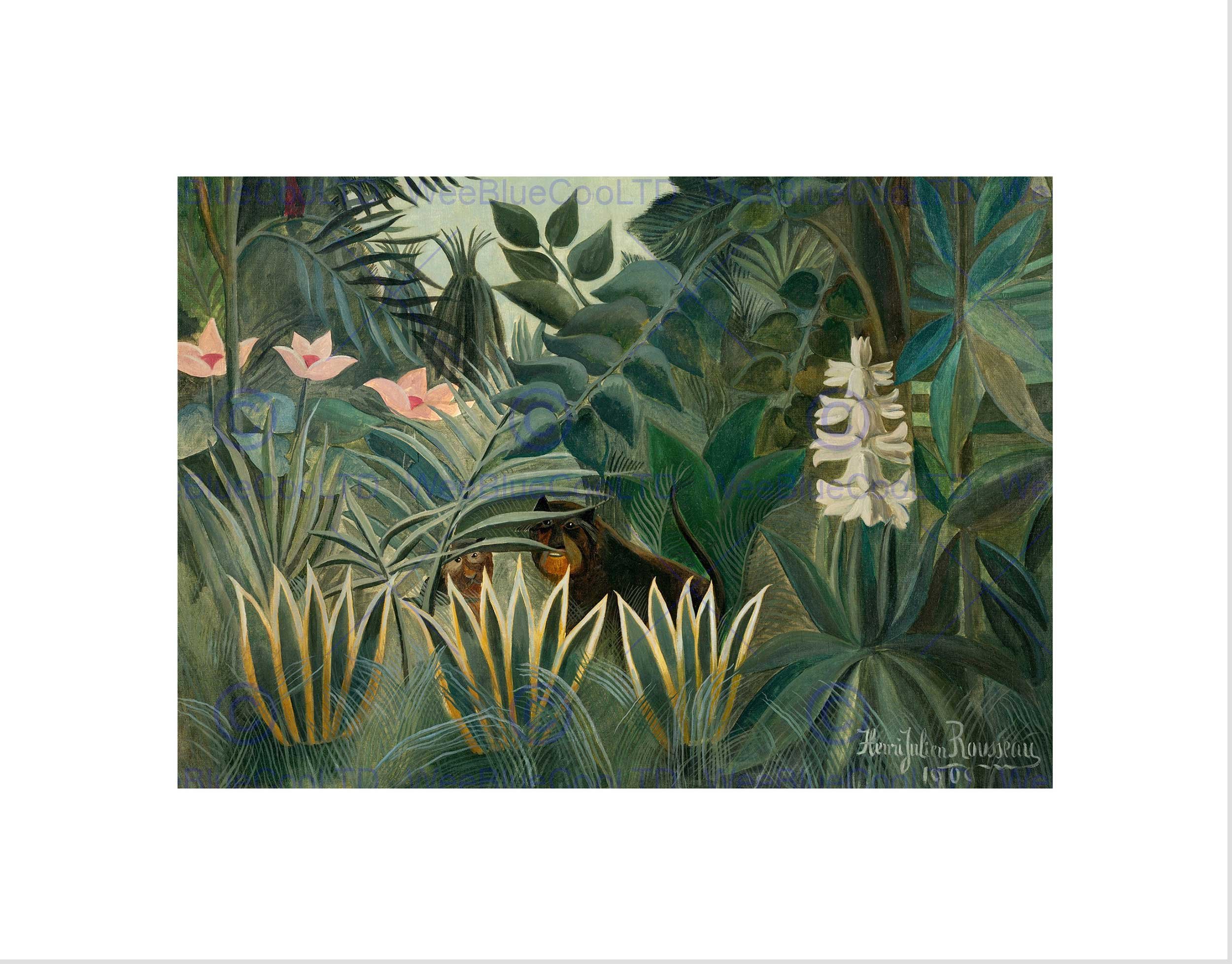 Wee Blue Coo Henri Rousseau French Equatorial Jungle Picture Wall Art Print