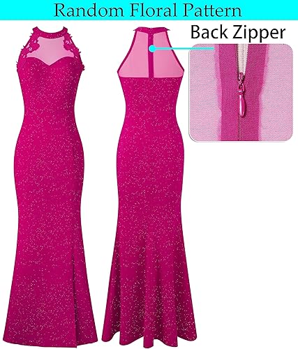 Miniatura 5 de VFSHOW Vestido largo formal para mujer, sexy, con abertura alta, para graduación, boda, invitada de boda, 2023, ilusión, escote corazón, vestido