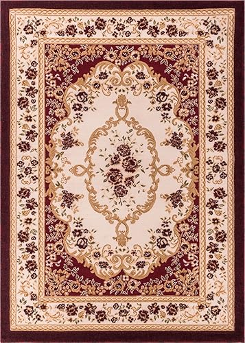 Well Woven Dulcet Versaille - Alfombra tradicional roja de 7 pies 10 pulgadas x 9 pies 10 pulgadas