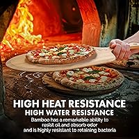 Vista 5 de Zulay (mediana de 12 pulgadas) auténtica madera de bambú para pizza, paleta de pizza de bambú natural con bordes fáciles de deslizar y mango