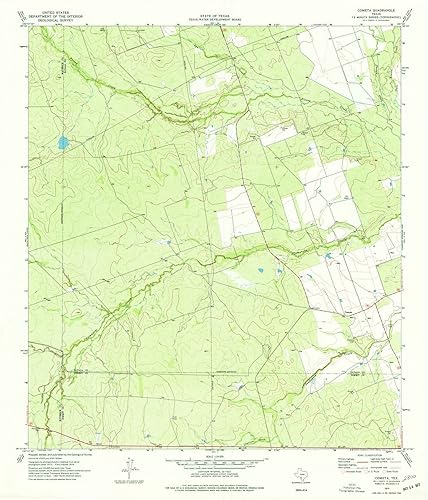 Texas Maps - 1974 Cometa, TX - USGS Historical Topographic Wall Art - 44in x 53in, Large Wall Art Map