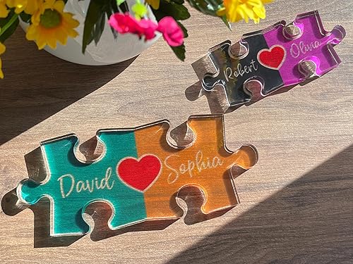Miniatura 3 de Personalized Puzzle Name Sign for Couples, Valentines Day Gifts for Her Him, 0.45in Thick Acrylic - Love Is The Piece That Holds Us Together,