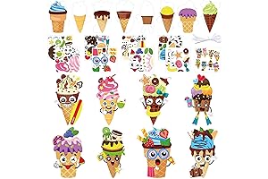 123Pcs Ice Cream Craft Kit Summer Ice Cream Stickers Craft for Kids