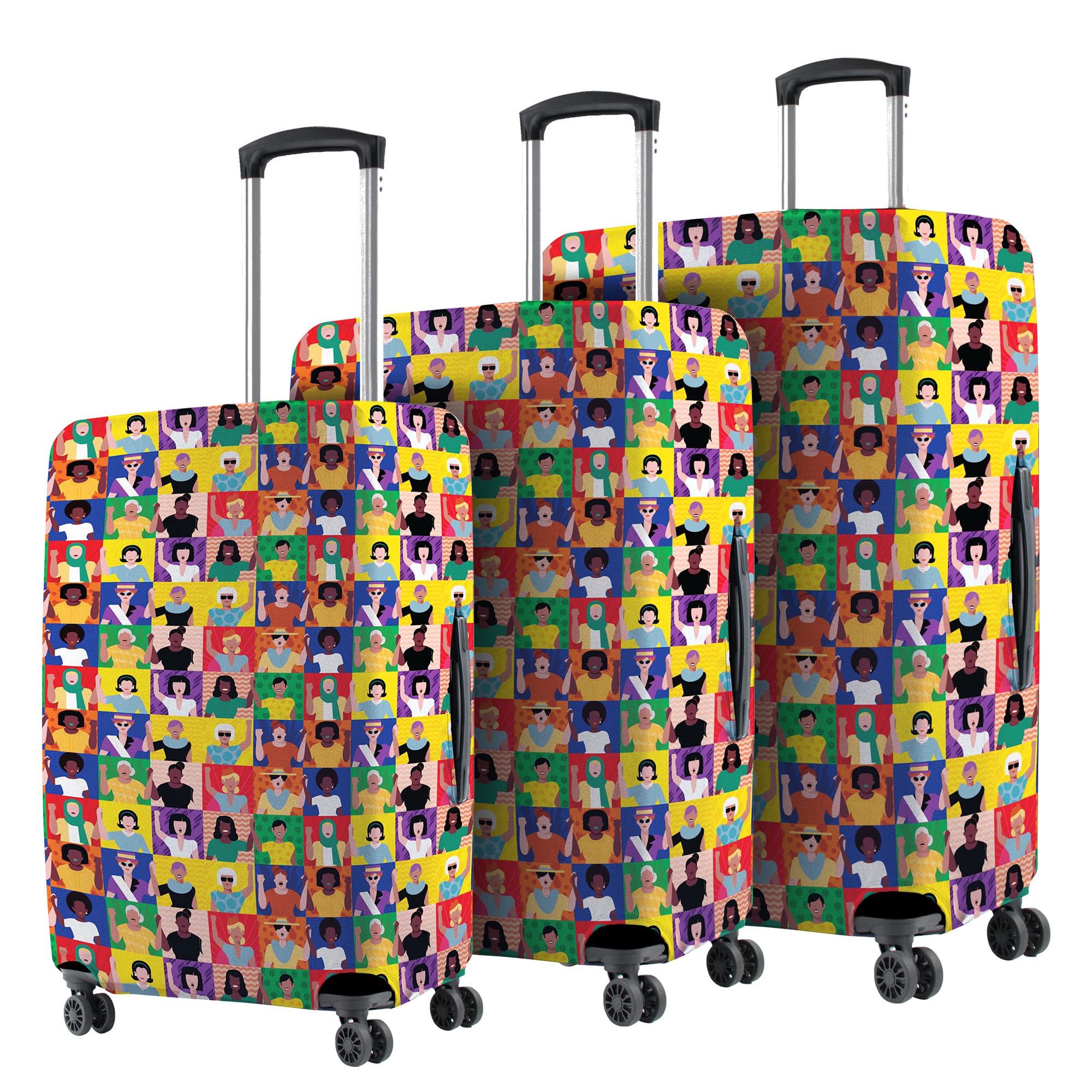 Nasher Miles Polyester Protective Luggage Cover Set of 3 (Small-Medium-Large) - Riomaggiore Design,Multicolor