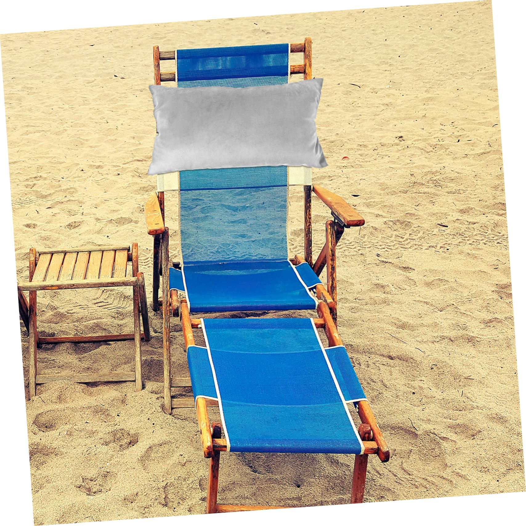 Cuscino Poggiatesta Per Sedia a Sdraio Pieghevole, Supporto Ergonomico in Spugna e Tessuto Con Cinghia Elastica, Accessorio Per Sedie Da Spiaggia e Da Ufficio, Allevia Dolore Al Collo
