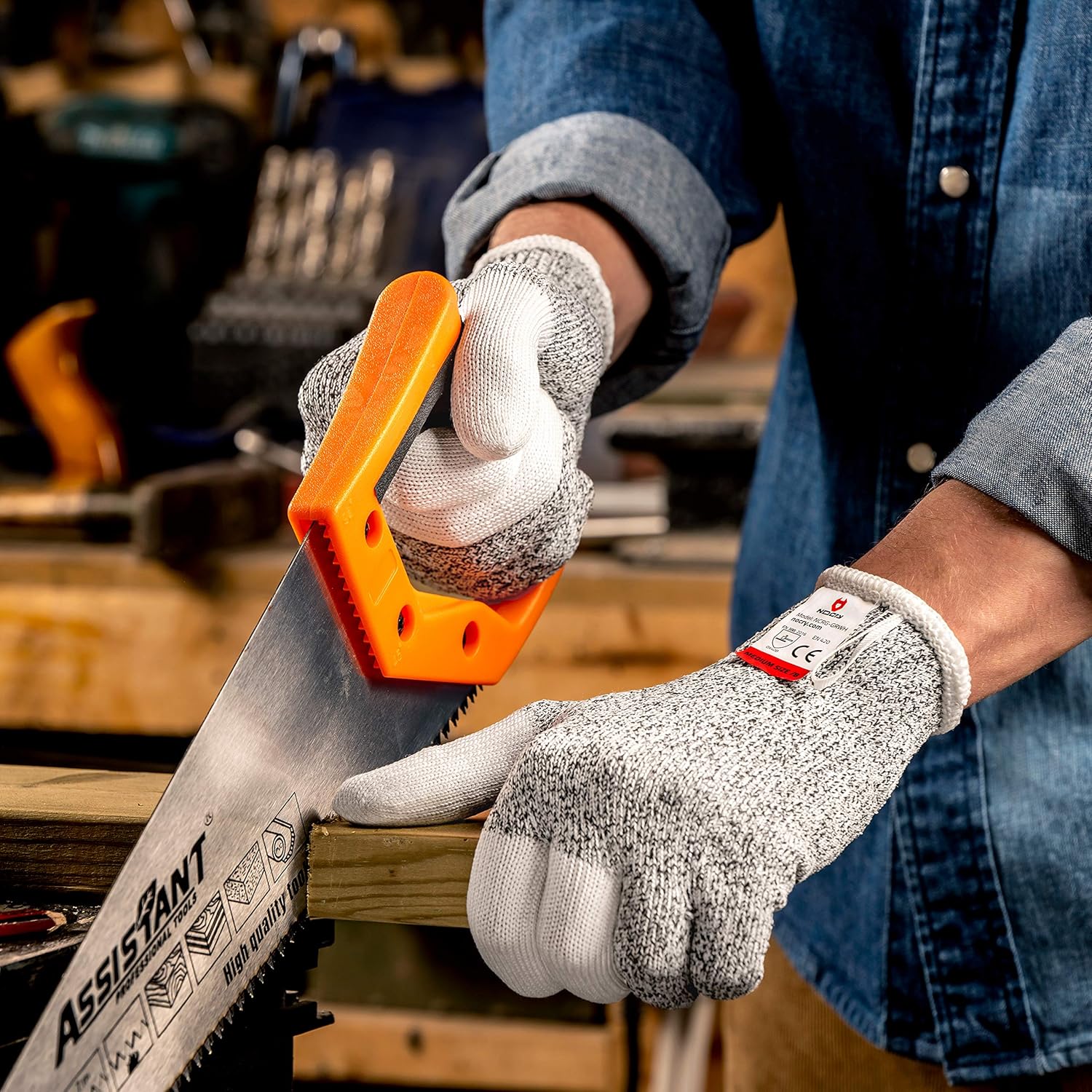 50% Off Discount NoCry Cut Resistant Kitchen and Work Safety Gloves with Reinforced Fingers and Level 5 Protection; Ambidextrous, Machine Washable, and Food Safe. Small