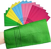 TaShow 15-Pack Korean Exfoliating Mitts, 9x5.5in Multicolor Body Scrubbers, Gentle Viscose Rayon Washcloths for Deep Cleaning & Dead Skin Removal