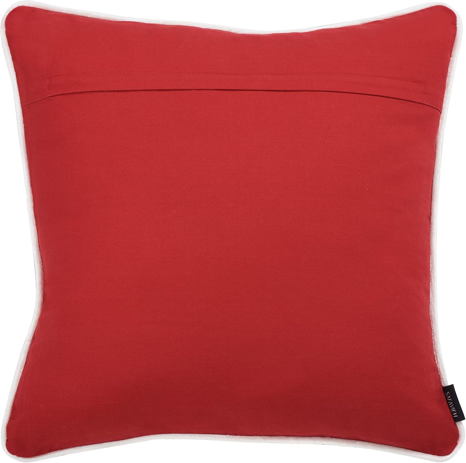 SAFAVIEH Home Collection Peace and Joy Christmas Red/White Beaded 20-inch Square Decorative Accent Throw Pillow with Insert