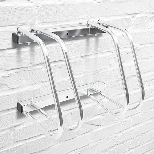 Miniatura 3 de Relaxdays Soporte para 2 bicicletas para montaje en suelo y pared, para 2 bicicletas de acero cromado, resistente a la lluvia para exteriores, 10.2