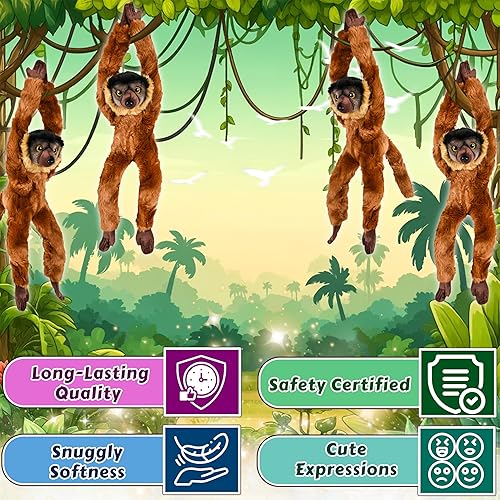Miniatura 2 de Forest & Twelfth Juguetes de animales colgantes de lémur con cuello para niños, juguetes de peluche para niños, animales de peluche para niños,
